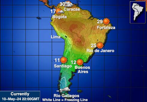 فنزويلا خريطة درجة حرارة الطقس 