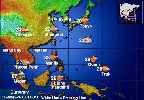 Vietnam Mapa teplôt počasia 