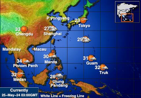Vietnamský Mapa počasí teplota 