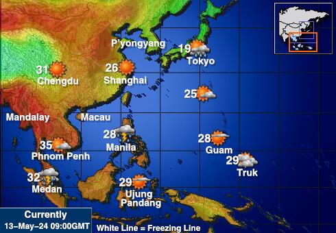 Vijetnam Vremenska prognoza, Temperatura, karta 