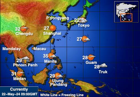Vietnam Mapa temperatura Tempo 