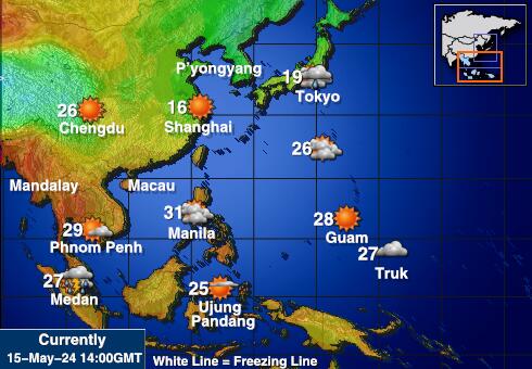 Vietnám Időjárás hőmérséklet térképen 