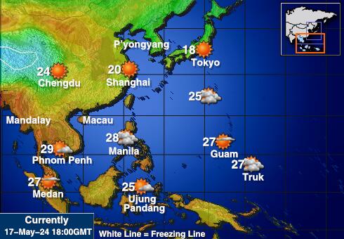 Vijetnam Vremenska prognoza, Temperatura, karta 