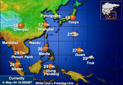Вьетнам Карта погоды Температура 