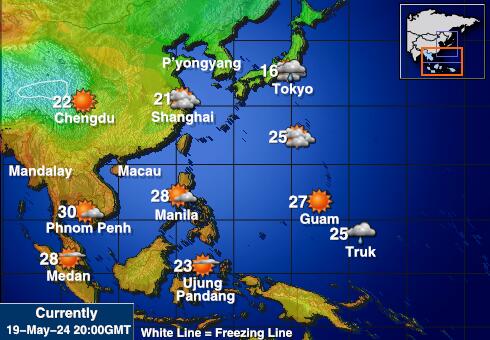 Vietnamský Mapa počasí teplota 
