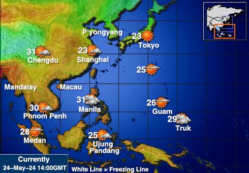 Vietnam Sää lämpötila kartta 
