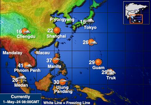 Vietnam Weer temperatuur kaart 