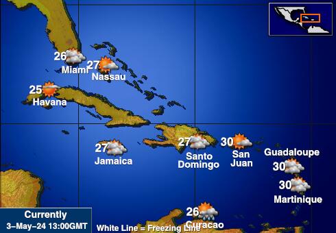Virgin Islands Yhdysvaltain Sää lämpötila kartta 