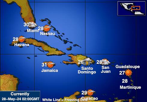 Kepulauan Virgin Amerika Syarikat Peta suhu cuaca 