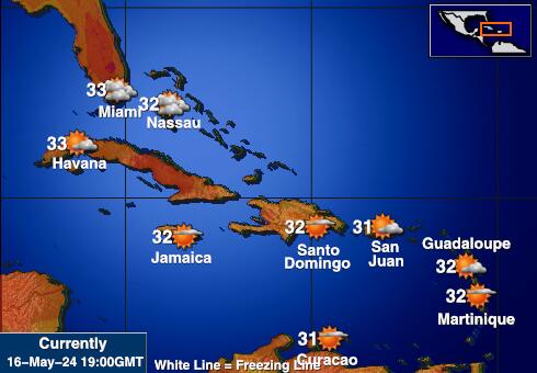 Quần đảo Virgin thuộc Mỹ Bản đồ nhiệt độ thời tiết 