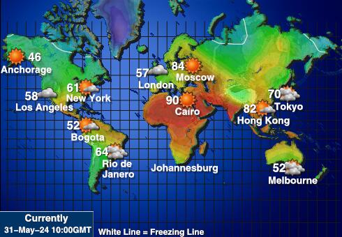 Wake Island Mapa počasí teplota 