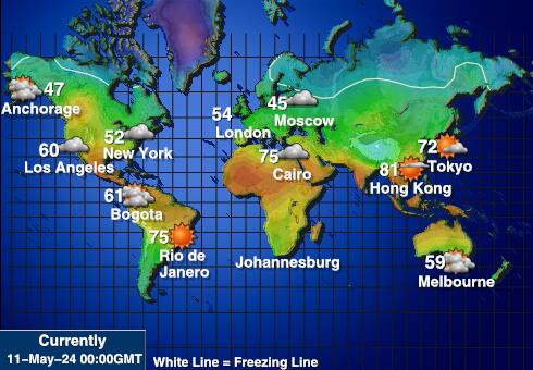 Wake Island Időjárás hőmérséklet térképen 