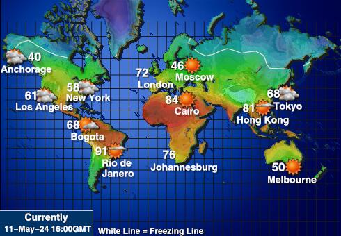 जागो द्वीप मौसम का तापमान मानचित्र 