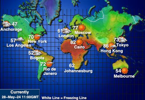 Wake Island Carte des températures de Météo 