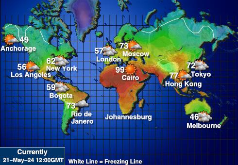 Wallis și Futuna Harta temperaturii vremii 