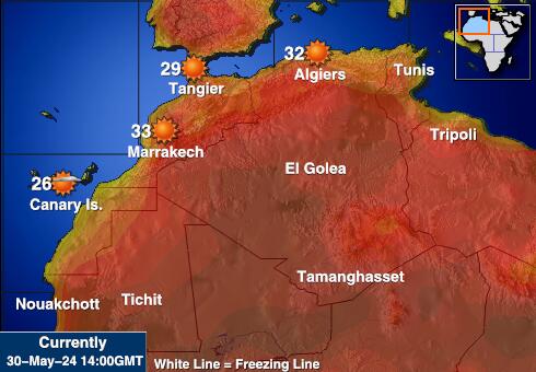 Западна Сахара Временска прогноза, Температура, Карта 