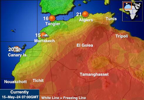 Δυτική Σαχάρα Θερμοκρασία Καιρός χάρτη 