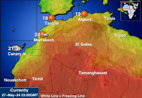 Lääne-Sahara Ilm temperatuur kaart 