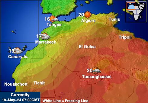 Западная Сахара Карта погоды Температура 