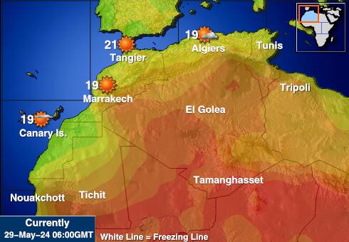 западна Сахара Температурна карта за времето 