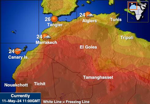 Zahodna Sahara Vreme Temperatura Zemljevid 