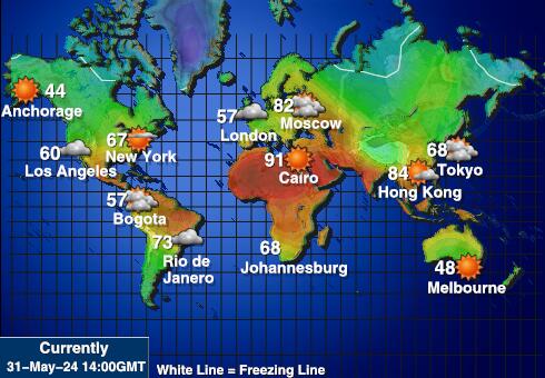 Thế giới Bản đồ nhiệt độ thời tiết 