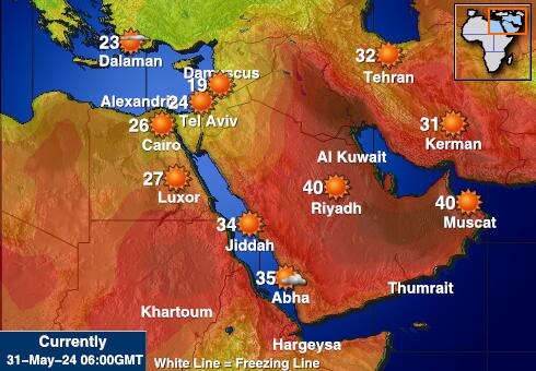 Йемен Температурна карта за времето 