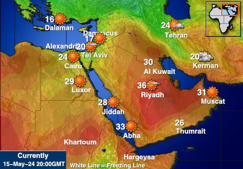 Йемен Карта погоды Температура 