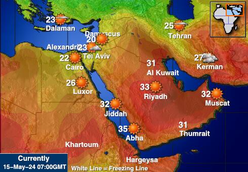 Jemen Vädertemperaturkarta 