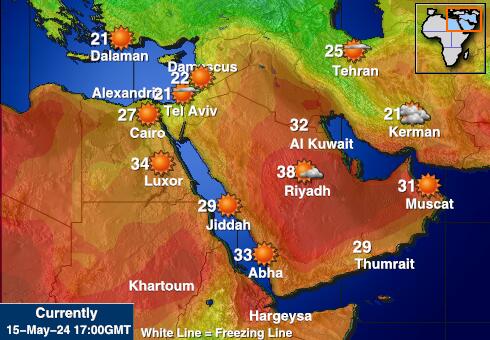 Yémen Carte des températures de Météo 