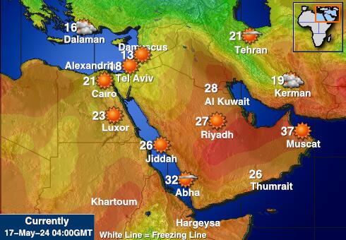 Yemen Harta temperaturii vremii 