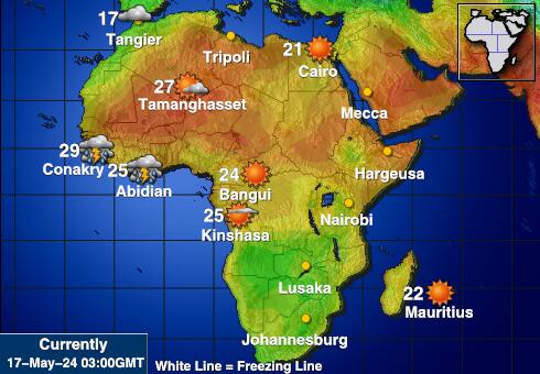 Zambia Temperatura Mapa pogody 