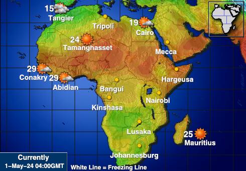 زامبيا خريطة درجة حرارة الطقس 