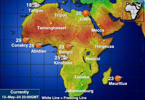 Sambia Sää lämpötila kartta 