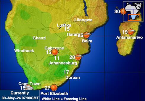 Zimbabwe Peta Suhu Cuaca 