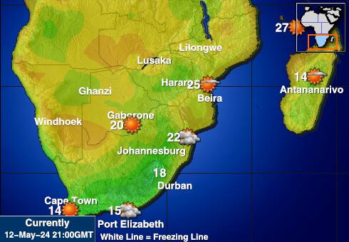 Zimbabwe Weather Temperature Map 