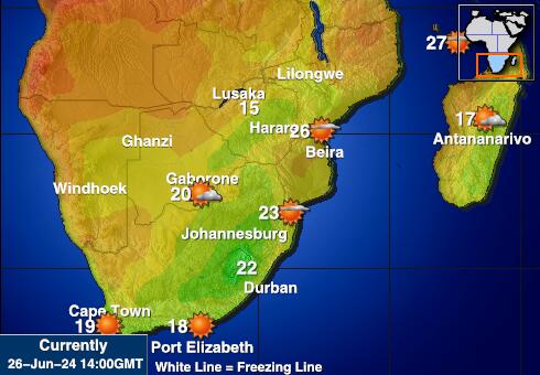Zimbabwe Harta temperaturii vremii 