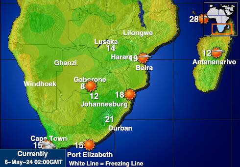 Зимбабве Температурна карта за времето 