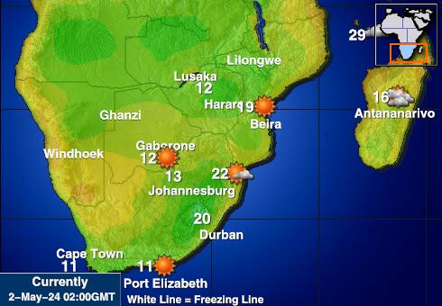 Zimbabwe Peta suhu cuaca 