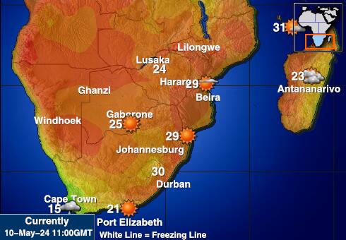 Zimbabwe Peta suhu cuaca 