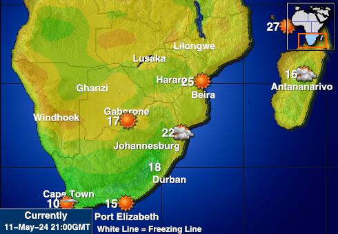 Zimbabve Laika temperatūra karte 